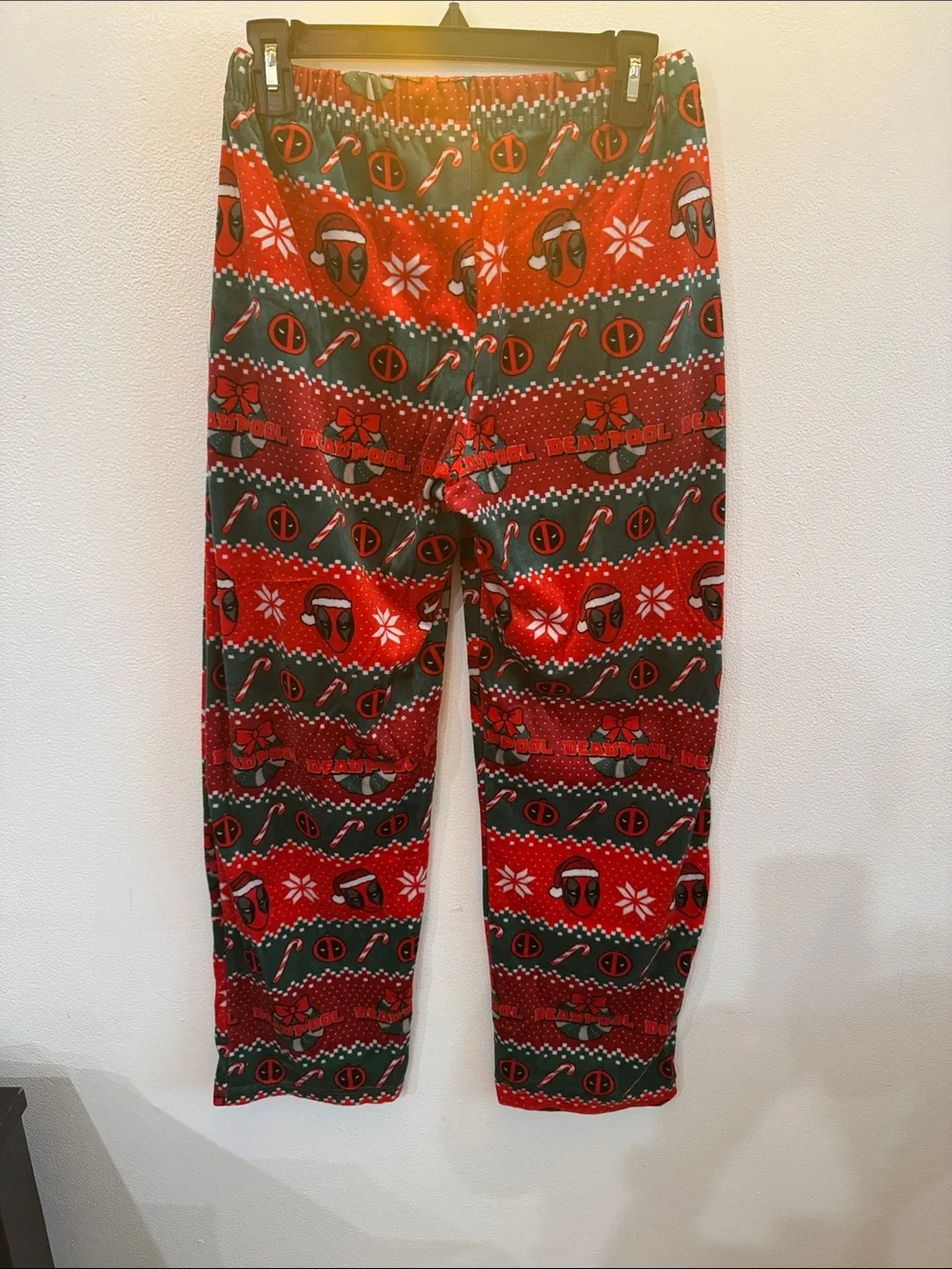 Men's Marvel Deadpool Christmas Ornament Pajama Pant size Small